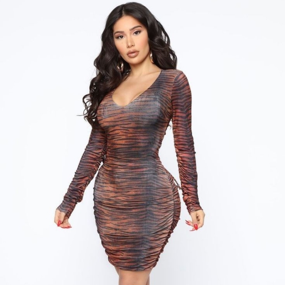 Sexy Fashion Nova Tiger Print Bodycon Dress